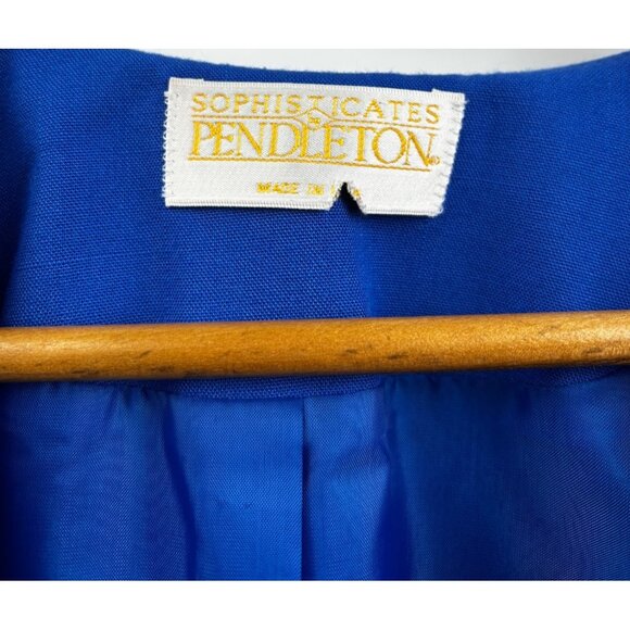 Pendleton Sophisticates Blazer Women’s Quiet Luxe Royal Blue Career Jacket Sz 16 - Picture 2 of 6